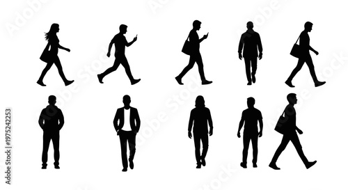 People Silhouettes Vector Set for General Lifestyle and Human Activity Graphics