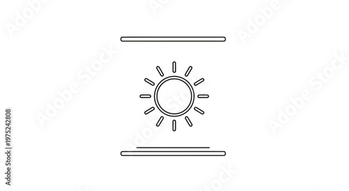 Sun Icon, Brightness Symbol, Light Intensity, Solar Power Concept, Minimalist Design
