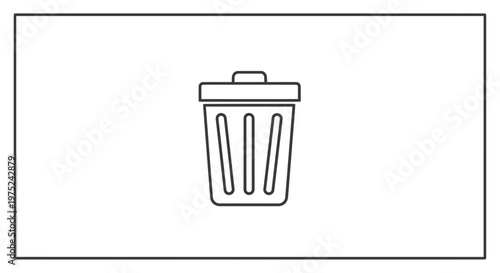 Trash Can Icon, Recycling Bin Outline, Waste Management Symbol