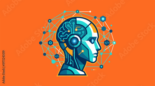 Robot Head with Brain Exposed.