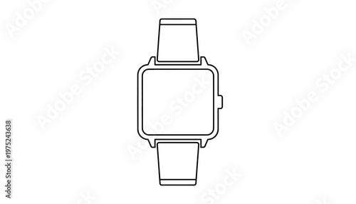 Minimalist smartwatch outline, modern wearable technology icon, clean design