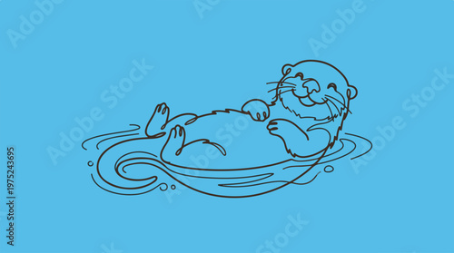 Seal Floating on Water Surface.