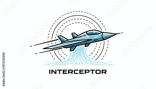 Modern Fighter Jet "Interceptor" Soaring Above Water Waves, Military Aircraft, Speed, Power, Aviation