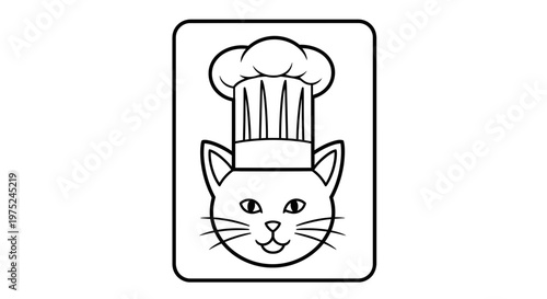 Cute Cat Chef Hat Icon - Whimsical Culinary Character