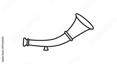 Hunting Horn Outline Icon Vector Illustration