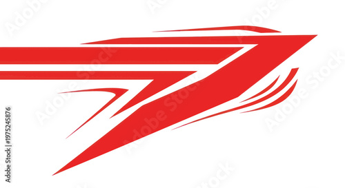 Canvas Print Red abstract racing stripe, speed, motion, and dynamism