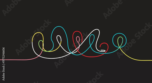 Colorful wires in a bundle.