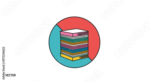 Stack of colorful books together.