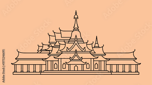 Thai Temple Architecture Design.