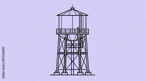 Water Tower Metal Structure High.