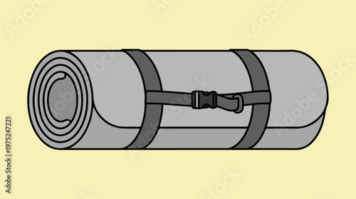 Yoga Mat Rolled Up Grey.