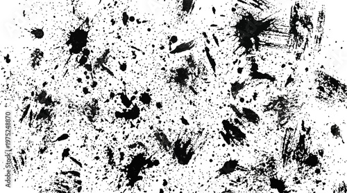 Abstract Black and White Ink Splatter Texture.