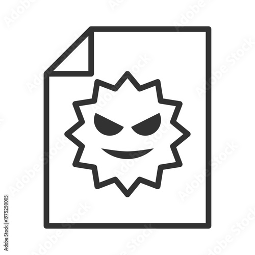 ファイルウイルス感染アイコン｜マルウェア・警告・セキュリティリスク