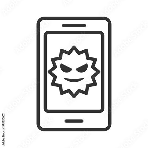 スマートフォンウイルス感染アイコン｜マルウェア・警告・セキュリティリスク