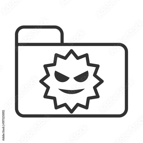 フォルダウイルス感染アイコン｜マルウェア・警告・セキュリティリスク