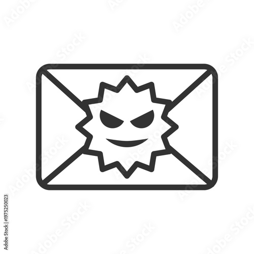 メールウイルス感染アイコン｜マルウェア・警告・セキュリティリスク