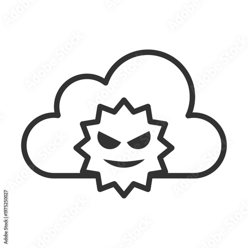 クラウドウイルス感染アイコン｜マルウェア・警告・セキュリティリスク