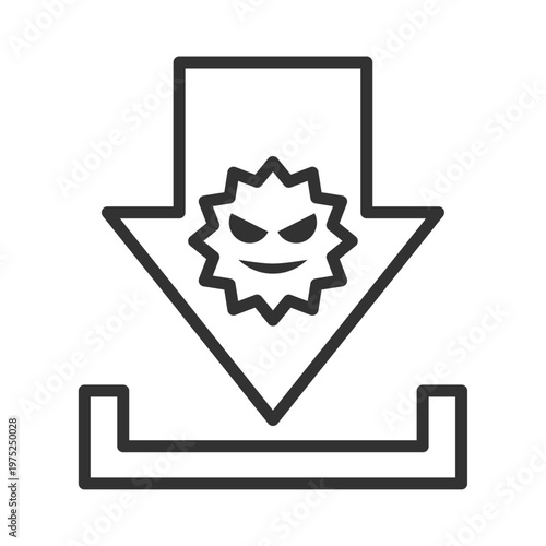 ダウンロードウイルス感染アイコン｜マルウェア・警告・セキュリティリスク