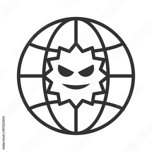 インターネットウイルス感染アイコン｜マルウェア・警告・セキュリティリスク