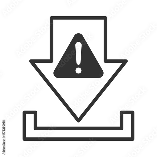 ダウンロード警告アイコン｜ウイルス・マルウェア・感染・セキュリティリスク