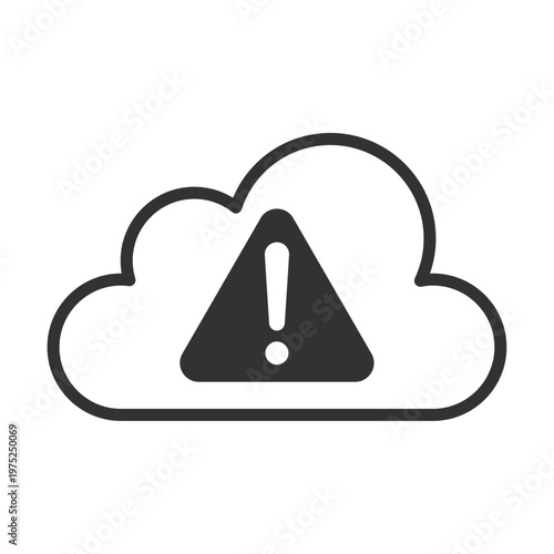 クラウド警告アイコン｜ウイルス・マルウェア・感染・セキュリティリスク