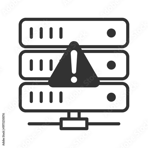 サーバー警告アイコン｜ウイルス・マルウェア・感染・セキュリティリスク