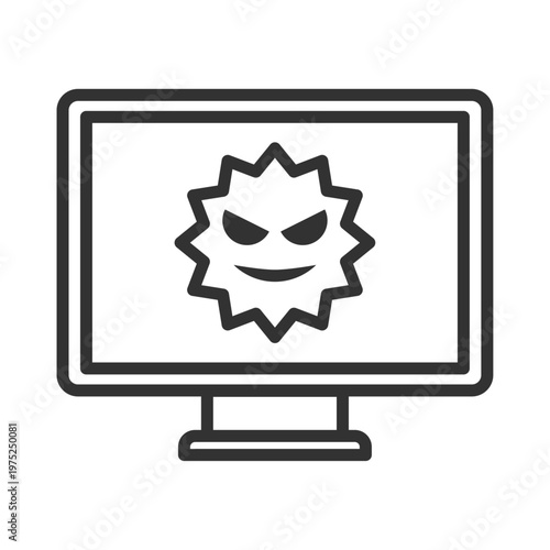 パソコンウイルス感染アイコン｜マルウェア・警告・セキュリティリスク