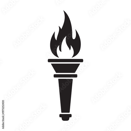 Torch fire icon. Burning torch icon, vector illustration
