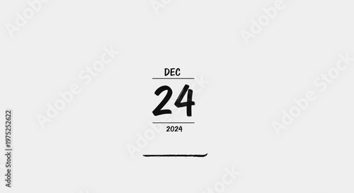 Christmas Eve Calendar Page 2024 - December 24th Date Reminder