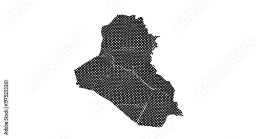 Map outline of a country with detailed borders and geographic features