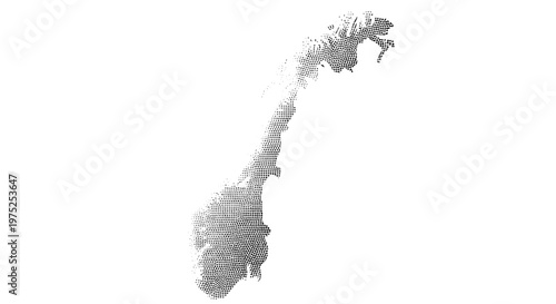 Map of norway with detailed coastlines and geographic features