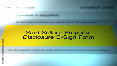 A Generic Starting of a Seller's Property Disclosure E-Sign Form