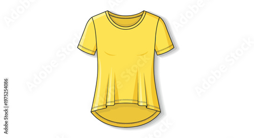 Yellow T-Shirt Mockup, Casual Fashion Top, Simple Apparel Design