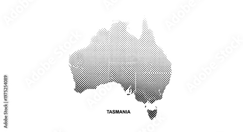 Silhouette of the country tasmania in gray