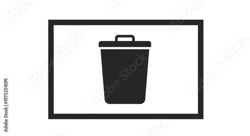 Delete Icon on Screen, Trash Can Symbol, Digital Waste Concept