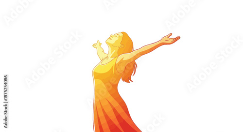 Woman Arms Open Embracing Sunlight