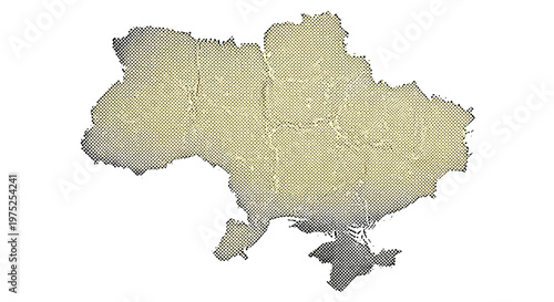 Map of ukraine with detailed borders and geographic features