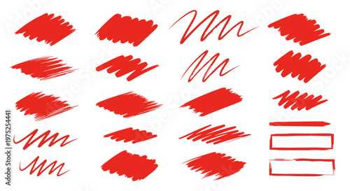 Collection of red lipstick swatches and strokes