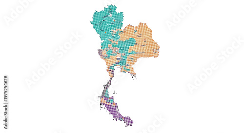 Colorful map illustration of south america with diverse regions