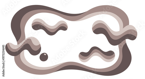 Abstract organic shapes with smooth curves and neutral tones