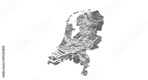 Abstract textured map of netherlands with detailed country borders