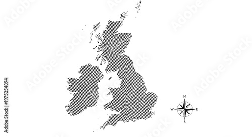 Detailed map of the united kingdom showing geographical features