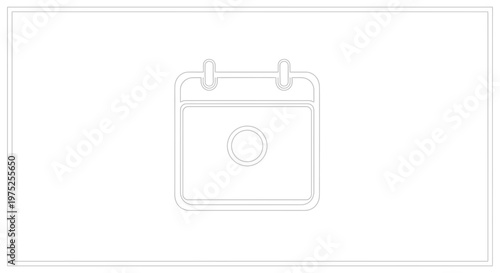 Simple Calendar Icon Outline, Minimalist Design, Event Planning Symbol
