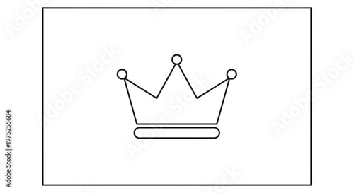 Simple Crown Icon Outline, Royal Symbol, Minimalist King Queen Emblem