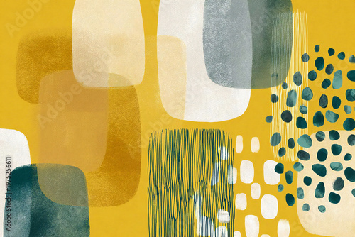 マスタードイエローの抽象背景　モダンな垂直ラインと幾何学模様のテクスチャ