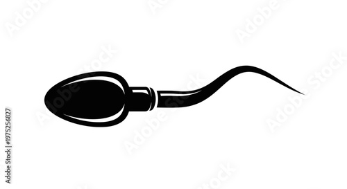 Sperm Cell Silhouette - Male Gamete, Reproduction Concept, Medical Illustration