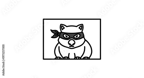 Wombat Bandit Mask Cartoon Character