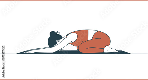 Woman practicing yoga child's pose on mat, healthy lifestyle, relaxation, wellness