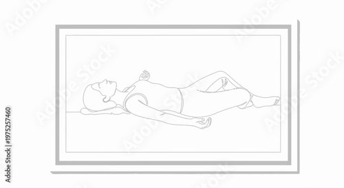 Woman Relaxing in Corpse Pose, Yoga Savasana, Meditation and Mindfulness