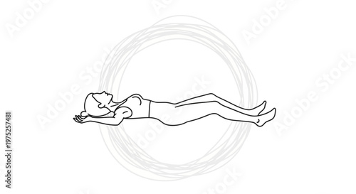 Woman Relaxing Lying Down in Savasana Pose, Yoga and Meditation Concept